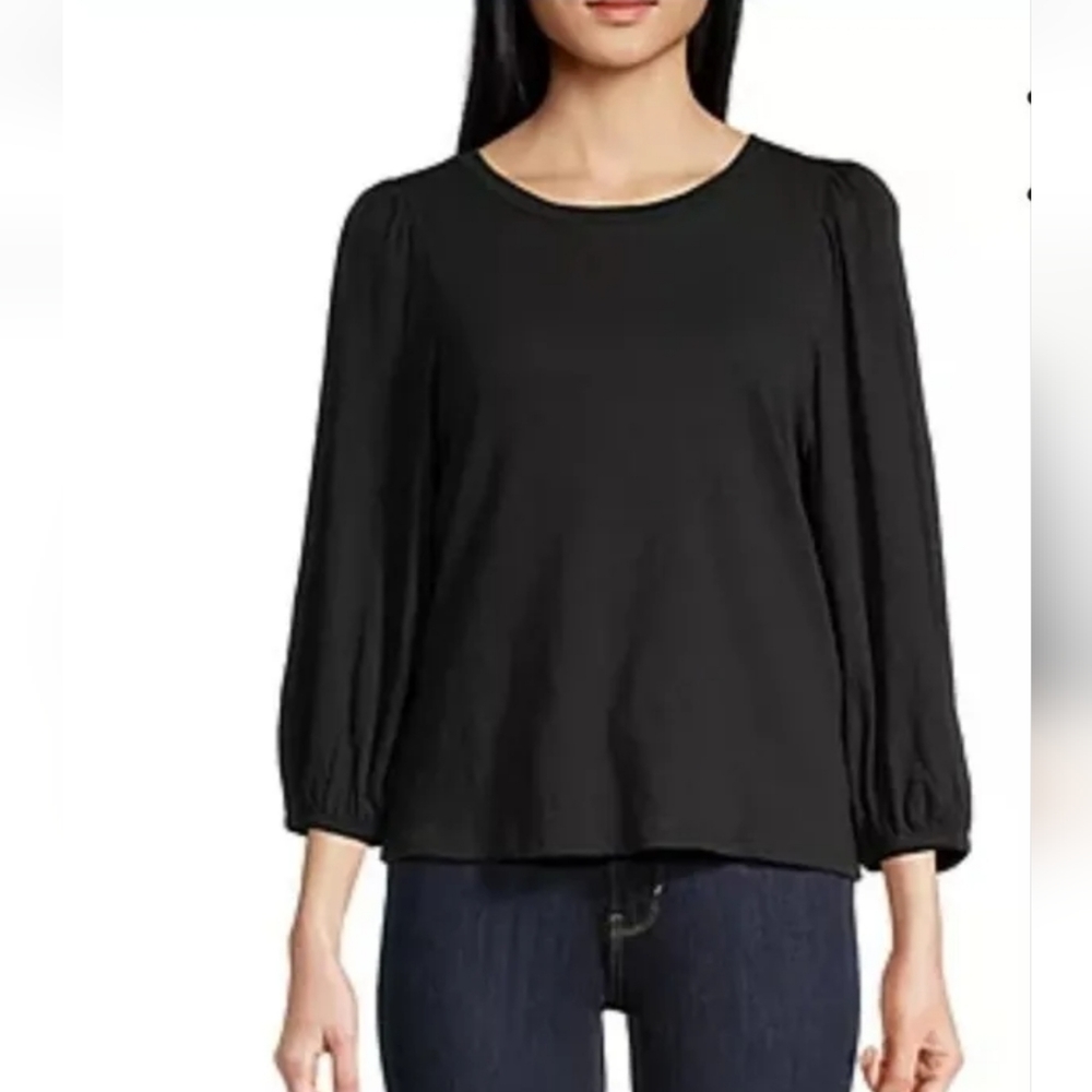a.n.a Womens Round Neck 3/4 Sleeve Top X Small NWT